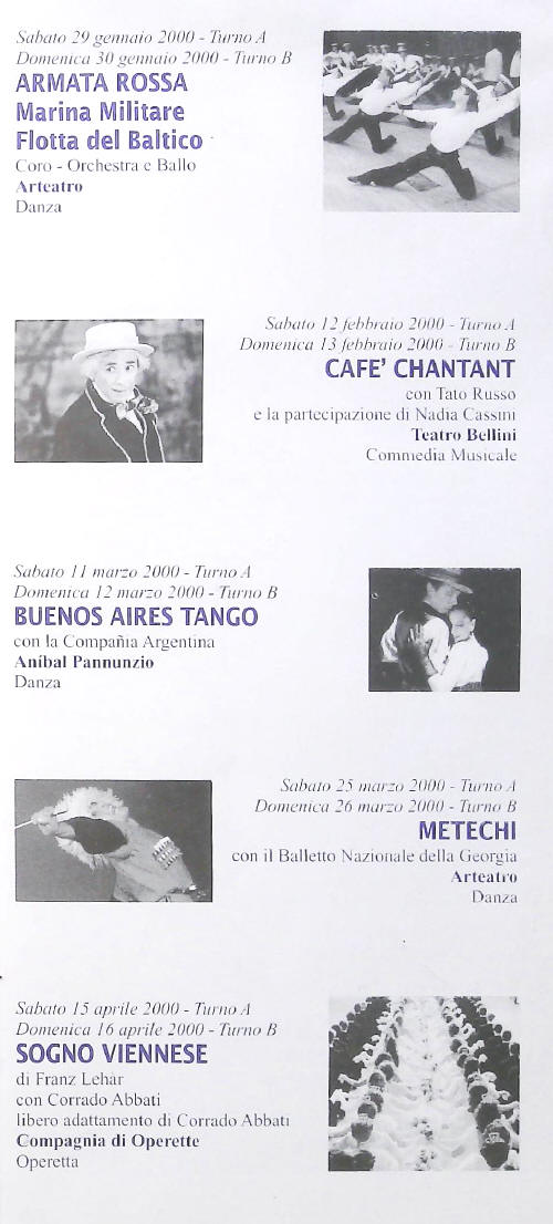 Teatro Coccia Novara Stagione 1999 2000